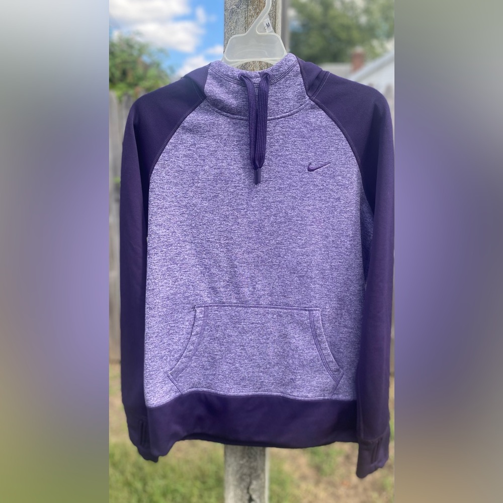 Womens Nike Thermafit high neck hoodie sweatshirt size medium purple